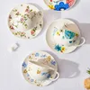 Tasse à café et soucoupe en céramique créative ensemble mère enfant bouilloire théière tasse à thé assiette à Dessert combinaison unique thé de l'après-midi 240328