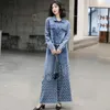 Women's Two Piece Pants Denim Wide Leg Suit Women 2024 Spring Autumn Short Jacket Jeans 2PCS Large Size Loose Elegant Outfit 224