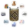 Laundry Bags Snake Skin Print Basket Foldable Snakeskin Texture Toy Clothes Hamper Storage Bin For Kids Nursery
