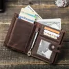 luxury Brand Airtag Wallet Men Leather RFID Aluminum Card Holder Zipper Slim Purses Anti-lost ID Credit Card Folding wallets o8Xq#