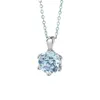 Chinese Brand Pure Silver Large Zircon Single Diamond Pendant Necklace with A Unique Temperament, Fashionable and Socialite Female Collarbone Chain