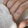 Fedi nuziali Anello in argento con pietra di luna retrò per donna Coppia gioielli coreani con nocca Regalo per ragazze geometriche regolabile fatto a mano