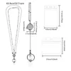 retractable Badge Reel Lanyard ID Card Holders Stainl Steel Chain Necklaces Keychain Clip for Women Men Employee Wholesale 6157#