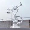 2024 Clear Neo Fab Bongs de vidrio de 9 pulgadas Tubería de agua Bong Tubo para fumar tabaco 14MM Tazón Dab Rig Recycler Bubbler Pipes