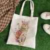 Kedi Mağazası Çanta Çanta Çanta Tote Müşterisi Yeniden Kullanılabilir Çanta Bolsa Compra Bolsas Ecologicas Bez Sacolas E8JU#