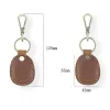 vintage Leather Acc Card Holder Keychain Round Water Drop Acc Cards Protective Case Fi Keyring Card Bag R7bU#