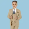 Classique solide garçons costume ensemble 4 pièces blazer gilet pantalon y compris cravate formelle smoking fod enfants enfant en bas âge pantalon anniversaire mariage 240328