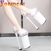 Sandały Voesnees damskie buty 2024 Summer Furtto Kobiety seksowna platforma Kobieta Super High Heels 26cm Wedding