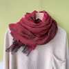 Japanese Linen Scarf 100% Linen Gray Effect Lovers Scarf Art Thin Stretch Shawl Solid Color High-Grade Scarves 240320