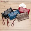 2022 Double couche fi des femmes portefeuilles Snake Skin Women Portefeuille lg Clutch Ladies Purse Sun Fower Luxury MOEY SAG COIN GOINS Q7ZU #