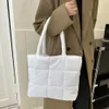 Puffer Tote Bag для женщин Cott Мягкая сумка на плечо Большой емкости Женские пухлые сумки Стеганая рабочая сумка для работы на работе 97Jk #