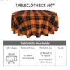 Tafel doek oranje tartan geruit rond tafelkleed - waterdichte resistent rimpel en wasbare tafel deksel 150 cm diameter y240401