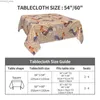 Table Cloth Beige Farmhouse Roosters Square Tablecloth Washable Table Cover Table Cloth for Kitchen Daily Dinning Party Home Tabletop Decor Y240401