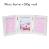 Baby Hand Foot Print Hands Feet Mold Maker Baby Po Frame With Cover Fingerprint Mud Set Baby Growth Memorial Gift 240326