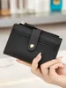 Pocket ultra-mince pour femmes avec portefeuille à emplacements de cartes, clip de carte de crédit à double pli minimaliste, portefeuille zéro zippé S17N # #