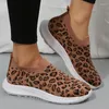 Casual Shoes Fashion Women Sport Summer Mesh Leopard Solid Color Ladies Vulcanized Shoe Breattable Flats Zipper Female Sneakers