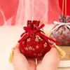 FI Sweet Elegant Canvas FR Drawstring Bag Portable Bowknot Tassel Handbag Sakura Floral Ribb Bow Wrist Bag B1DL#