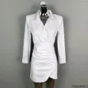 Casual Dresses Pencil Mini 2024 French Design Chic Korea Fashion Style Feminine Vesidos Long Sleeve One-Piece White Shirt Dress