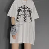 Ins Hip Hop Loose Bone T-shirt Summer Dark Funeral Department High Street Skeleton Short Sleeve Men and Women Trend