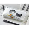 Kawaii Carto Cat Print Cosmetic Bag Kvinnor Söta Portable Toalette Bag Travel Makeup Bag Organizer Pouch Beauty Case 18B8#