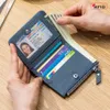 Женский кошелек RFID Блокирующая кожаный биологический кошелек для женской монеты на молнии, маленький кошелек, идентификатор с удостоверением личности 97SM#