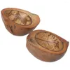 Ljushållare 2 datorer Fruit Coir Cups Banket Boho Table Decor Luau Fruits Decorations Natural Coconut Shell Hawaiian Home