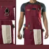 Förkläden Hot Canvas Multifunctional Tool Pocket Frisör Woodworking Overalls Kökskock Vattentät förkläde för Woman Man Custom Y240401