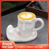 Tazze Tazza per il viso in ceramica creativa Tazza per coppia regalo fatta a mano per caffè da ufficio di fascia alta in stile europeo