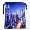 Nuevo llega Dubai Night Scenery Bolsas con cordón Bolsas de almacenamiento personalizadas Bolsas de regalo impresas Más tamaño 18 * 22 cm DIY su imagen o8RW #