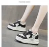 Casual Schoenen Krasovki 7.5 cm Vrouwen Stabiele Hoge Lente Herfst Dames Lace Up Platform Chunky Sneakers Mode Vulcaniseer Echt Leer