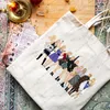 The Ears Tour Sac fourre-tout en toile décontracté Taylor Merch Shop Bag, sac à bandoulière imprimé simple pour filles, cadeau d'anniversaire de Noël Q1ru #