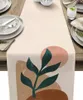Nappe de Table en lin géométrique, Art abstrait, feuilles tropicales, décoration de commode, foulards, fête, cuisine, salle à manger, Banquet