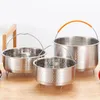 Double Boilers Steamer Basket Stainless Steel In Stant Pot Part For Instant Cooker Silicone Handle Pressure Rice Kitchen Accesso