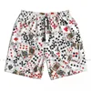 Men's Shorts Mens Swimwear Swim Short Trunk Poker Cards Beach Board Swimming Surffing