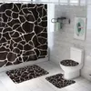 Duschgardiner marmorering tryckt badrum gardin vattentätt badset toalett täckmatta non-halp matta toliet