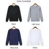 Bulk Fleece Mens Plain Blank Tshirt Långärmad klassisk stil O Neck Idealisk för daglig kontor Dating Vacation 240321