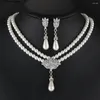 Halskette-Ohrringe-Set, Braut-Ohrringe, Imitationsperle, kurzes Schlüsselbein, Damen-Luxus, kostbar, fortschrittlich, exquisiter Schmuck