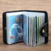 Titular de la tarjeta Busin ID de ID de la tarjeta de crédito Fi Femenina 24 tarjetas Slim PU Leather Pocket Case Monin Purse M3O3#