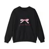 Sweats à capuche pour femmes Just Put A Bow On It Sweatshirt Ludique Chic Confort Chemise sans effort Coquette Esthétique Y2k Mignon Rose Kawaii Harajuku