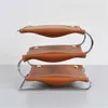 Decorative Figurines Multifunctional Leather Tray Sundries Cosmetics Jewelry Storage Finishing Living Room Home Decoration