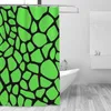 Tende da doccia Modello Giraffa (Verde su Nero) Tenda 72x72 pollici con ganci Arredamento bagno personalizzato