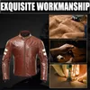 Jaqueta de vestuário de motocicleta manter quente couro vintage interior destacável roupas de motociclista embutido protetor ce M-XXL
