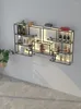 Decorative Plates Modern Tempered Glass Bar Counter In Living Room Wall Mounted Display Of Creative Red Wine Rack