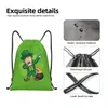 Anpassad rolig Dabbing Leprechaun St Patricks Day DrawString Bag för butik Yoga ryggsäckar Kvinnor Män sport Gym Sackpack D7ZU#