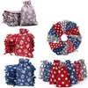 50pcs / lot 13x18cm 5 * 8 '' rouge / bleu / gris cordon coloré sacs Cott Christmas New Year Gift SockeS Sacs de rangement P0O5 #