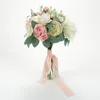 Fiori decorativi 1 confezione di testa di fiore di seta artificiale con materiale stelo pacchetto combinato set per centrotavola di nozze fai da te bouquet da sposa