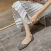 Casual Shoes Luxury Gold Nitets Flat Woman Square Toe Sequines Cloth Loafers 34-43 Plus Size Beading Moccasins Women Bling Ballet Flats