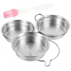 Chaudières doubles 2 pcs en acier inoxydable à œuf à œuf chaudière non stick fry casser