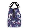 purple Butterfly Lunch Bag Women Girls Small Insulated Reusable Cooler Tote Bento Box Backpack Portable Leak Proof Lunch Bags A0WK#