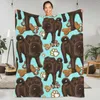 Dekens Shar Pei Blauwe Koekjes Flanel Kwaliteit Zacht Duurzaam Grappige Hond Gooi Deken Winter Camping Bed Esthetische Sprei